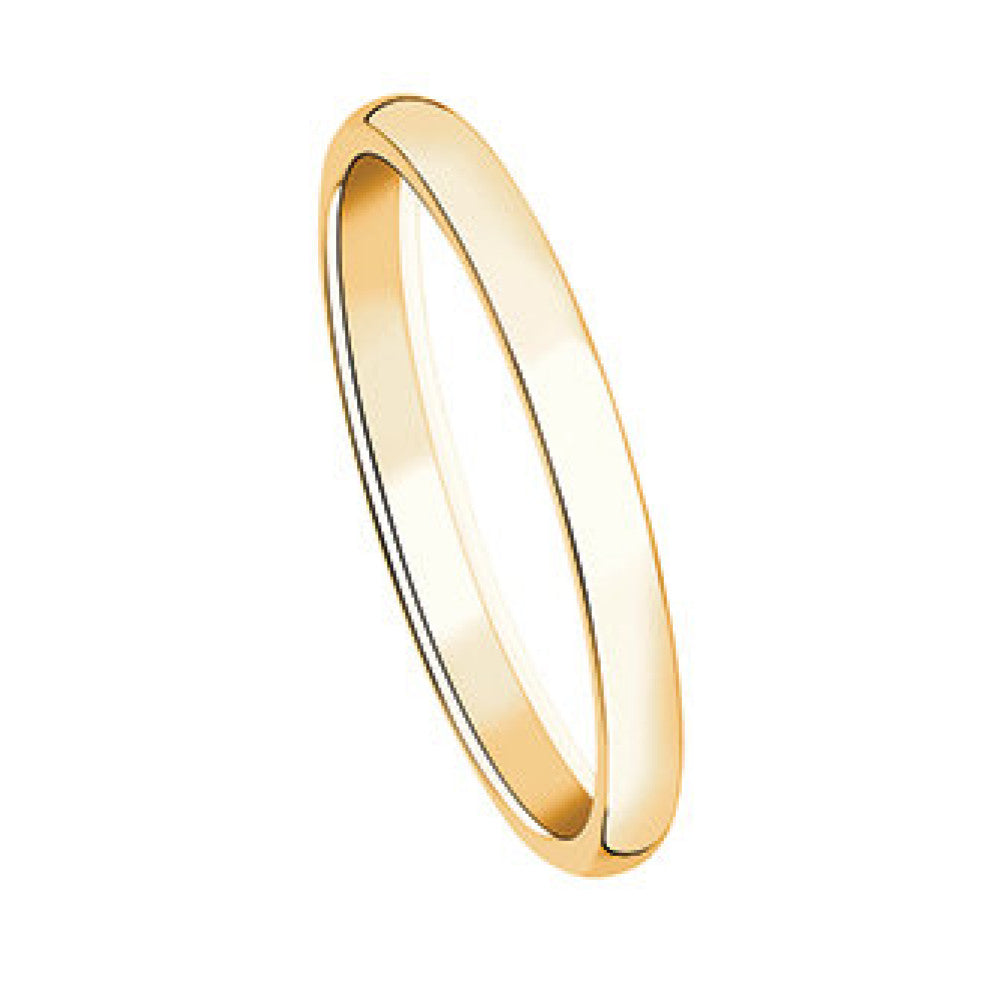 Bijou Alliance mixte fine demi-jonc à finition polie en or jaune 18 carats joaillerie legros bijouterie