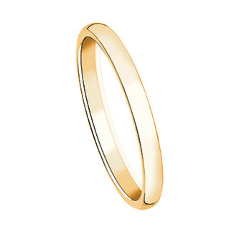 Bijou Alliance mixte fine demi-jonc à finition polie en or jaune 18 carats joaillerie legros bijouterie