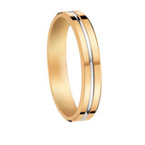 Bijou Alliance mixte moderne polie en or jaune 18 carats à bande rhodiée Homme Femme joaillerie legros bijouterie