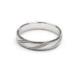 Alliance or blanc 18 carats ciselée et matée Mixte Homme & Femme