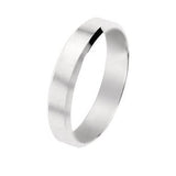 Alliance Or Blanc Brossée Biseautée 18 Carats | Homme & Femme | Joaillerie Legros