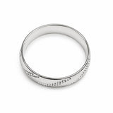 Alliance or blanc 18 carats ciselée et matée Mixte Homme & Femme