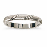Alliance or blanc palladié striée mate 3 mm 18 carats Homme Femme