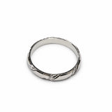 Alliance or blanc palladié striée mate 3 mm 18 carats Homme Femme