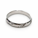 Alliance or blanc palladié striée mate 3 mm 18 carats Homme Femme