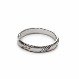 Alliance or blanc palladié striée mate 3 mm 18 carats Homme Femme