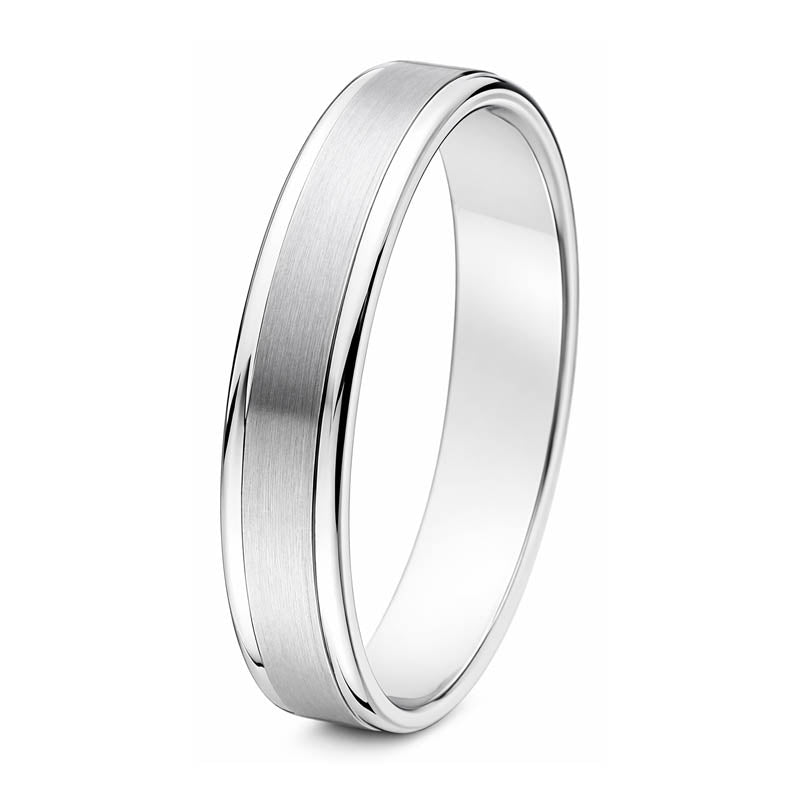 Bijou Alliance brossée or gris palladié 18 carats Mixte Homme & Femme joaillerie legros bijouterie