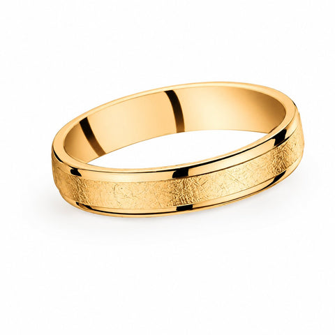 Bijou Alliance or jaune 18 carats givrée biseautée homme femme joaillerie legros bijouterie