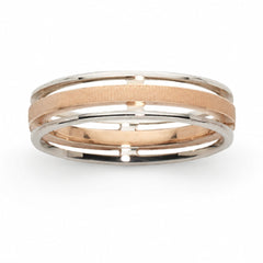 Bijou Alliance Deux Ors Ajourée Femme Homme Or rose et Or blanc 18 carats joaillerie legros bijouterie