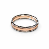 Alliance Deux Ors Ajourée Femme Homme Or rose et Or blanc 18 carats
