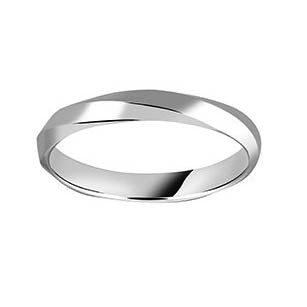 Alliance Femme Or Blanc Originale Jonc Torsadé 18 Carats