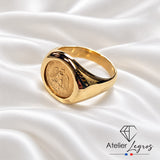 Bijou Bague pièce de Monnaie Mexique 2 pesos Or Chevalière Homme Femme joaillerie legros bijouterie