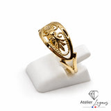 Bague filigranée en or jaune pour femme à motif ajouré