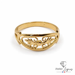 Bijou Bague filigranée en or jaune pour femme à motif ajouré joaillerie legros bijouterie