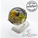 Bijou Bague en résine féerique "Forêt enchantée" monture argent esprit Art Nouveau joaillerie legros bijouterie