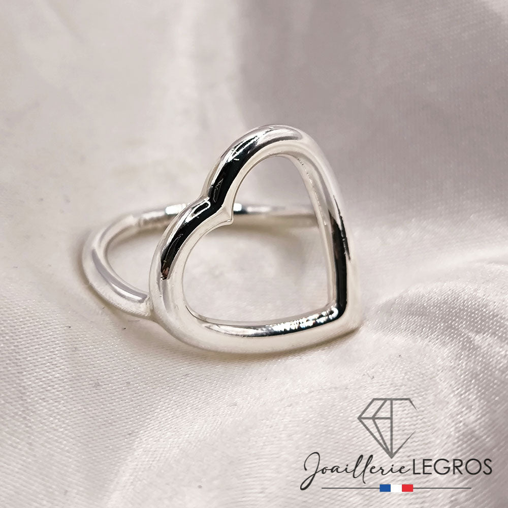 Bijou Bague Cœur en Or 18 Carats ou Argent 925 – Élégance et Symbolique joaillerie legros bijouterie