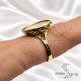 Bijou Bague porte pièce Napoléon 10 francs Louis d'or panier joaillerie legros bijouterie