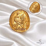 Bijou Bague Louis d'Or Marianne 20 Francs Or 18 Carats joaillerie legros bijouterie