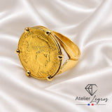 Bague pièce Marianne 10F or 18 carats - pièce droite