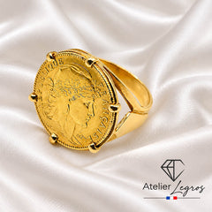 Bijou Bague pièce Marianne 10F or 18 carats - pièce droite joaillerie legros bijouterie