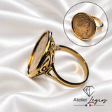 Bague porte pièce Napoléon 10 francs Louis d'or panier
