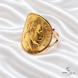 Bijou Bague pièce de monnaie 20 F Napoléon en or 18 carats joaillerie legros bijouterie