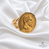 Bijou Bague louis d'or Napoléon homme : chevalière or fleur de lys joaillerie legros bijouterie