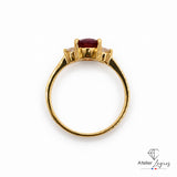 Bijou Bague de fiançailles rubis ovale et diamants en or jaune 18 carats joaillerie legros bijouterie