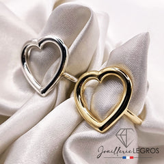 Bijou Bague Cœur en Or 18 Carats ou Argent 925 – Élégance et Symbolique joaillerie legros bijouterie