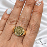 Bijou Bague pièce de Monnaie Mexique 2 pesos Or Chevalière Homme Femme joaillerie legros bijouterie
