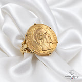 Bijou Bague louis d'or Napoléon homme : chevalière or fleur de lys joaillerie legros bijouterie