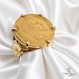 Bague pièce Napoléon 10F or 18 carats - pièce droite