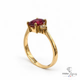 Bijou Bague de fiançailles rubis ovale et diamants en or jaune 18 carats joaillerie legros bijouterie
