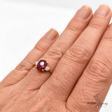 Bijou Bague de fiançailles rubis ovale et diamants en or jaune 18 carats joaillerie legros bijouterie