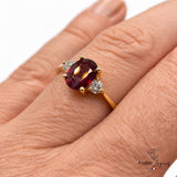 Bijou Bague de fiançailles rubis ovale et diamants en or jaune 18 carats joaillerie legros bijouterie