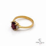 Bijou Bague de fiançailles rubis ovale et diamants en or jaune 18 carats joaillerie legros bijouterie