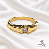 Bijou Bague solitaire diamant 0,18 ct en or jaune 18 carats joaillerie legros bijouterie