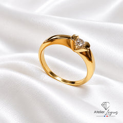 Bijou Bague solitaire diamant 0,18 ct en or jaune 18 carats joaillerie legros bijouterie