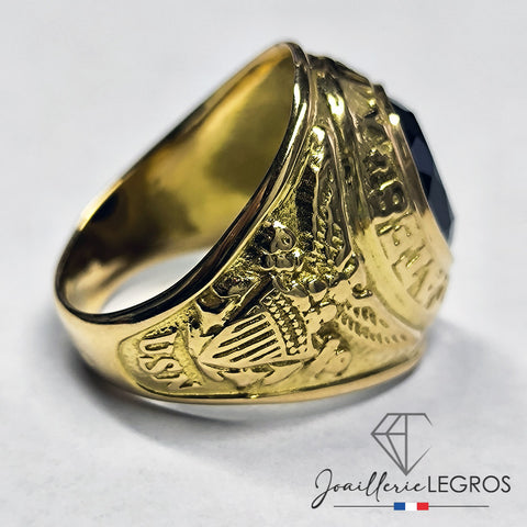 18 Carats Bague Americaine Or Alliance Américaine Contemporaine En