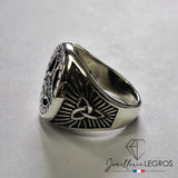 Bijou Chevalière viking en argent avec motif runes Bague runique Homme joaillerie legros bijouterie