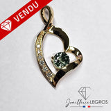 Bijou Pendentif cœur en or rose 18 carats, saphir & diamants joaillerie legros bijouterie
