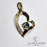 Bijou Pendentif cœur en or rose 18 carats, saphir & diamants joaillerie legros bijouterie