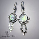 Bijou Boucles d'oreilles attrape rêves Nacre blanche et argent 925 joaillerie legros bijouterie