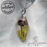 Bijou Boucles d'oreilles Champignon Lichen Résine Epoxy et Argent 925 joaillerie legros bijouterie