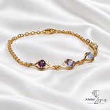 Bracelet saphir multicolore en or jaune 18 carats