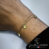 Bijou Bracelet Or Jaune 18 Carats Femme - Fin avec Breloques Pastilles joaillerie legros bijouterie