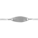 Bracelet Identité Bébé Gourmette Ovale Étoile Argent Rhodié 15cm