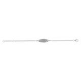Bracelet Identité Bébé Gourmette Ovale Étoile Argent Rhodié 15cm