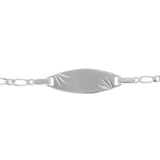 Bracelet identité bébé ovale étoile diamantée argent rhodié 15 cm