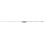 Bracelet identité bébé ovale étoile diamantée argent rhodié 15 cm